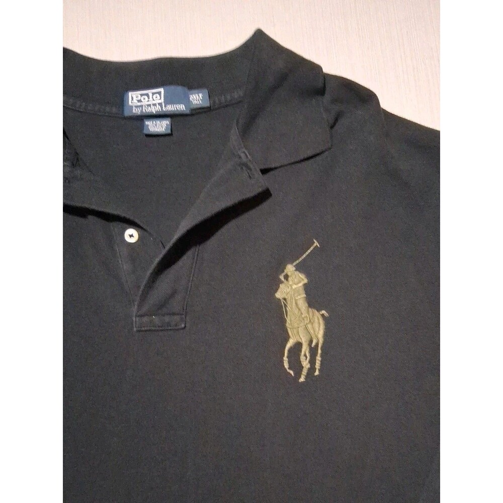 Polo Ralph Lauren Shirt Big Pony Logo Mens 2XLT Black Long Sleeve Classic Preppy